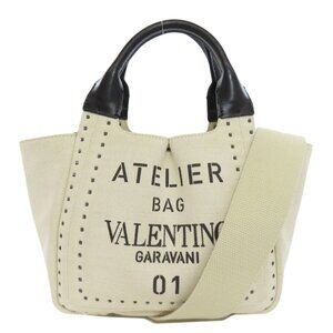 VALENTINO Canvas Handbag Black